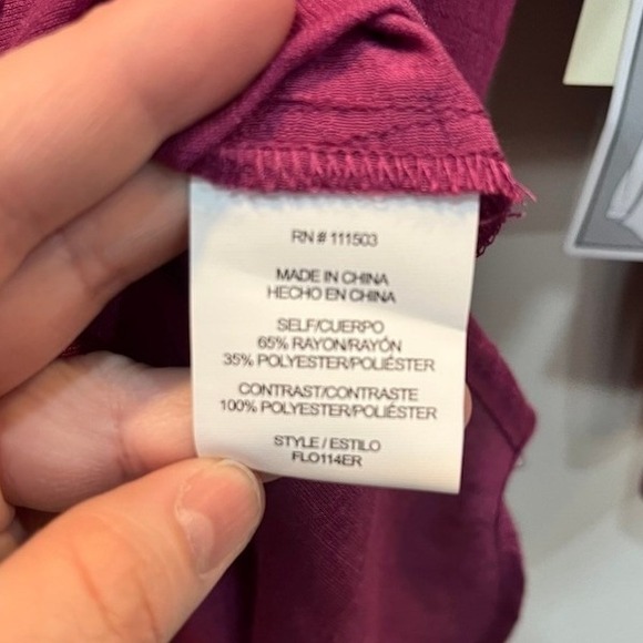 Fig and Flower Magenta Purple Embroidered Lace Yoke Blouse Small NWT Boho Hippie - Picture 8 of 8